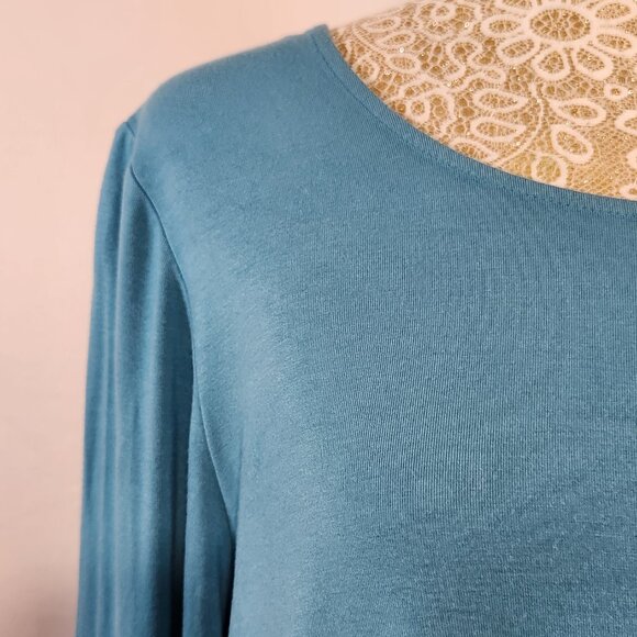 Soft Surroundings Women Size M Aqua Perfect Layers Jersey Knit Tiered Tunic Top - Picture 4 of 15